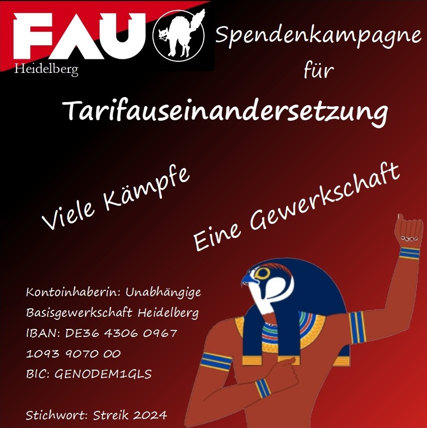 Spendenaufruf— Arbeitskampf der FAU Heidelberg unterstützen!