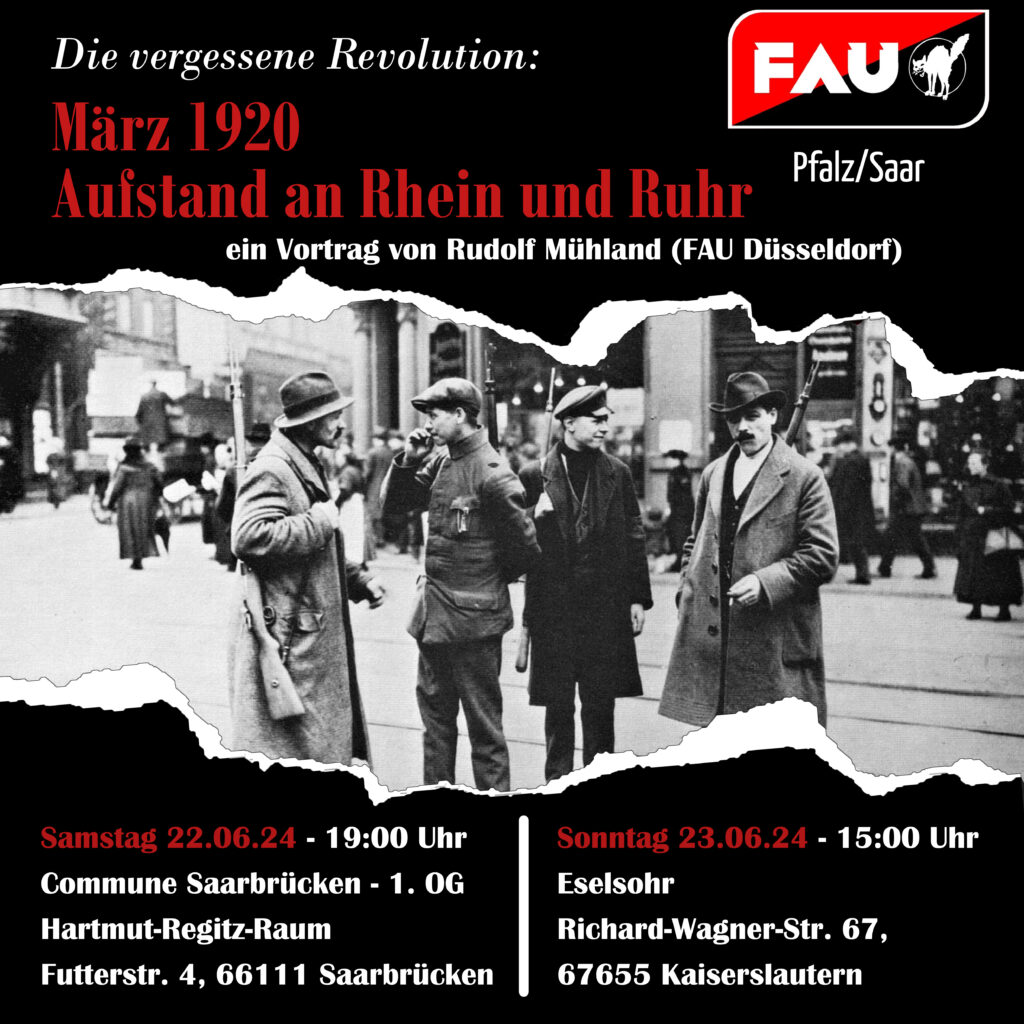 Vortrag „Die vergessene Revolution: März 1920 – Aufstand an Rhein und Ruhr“