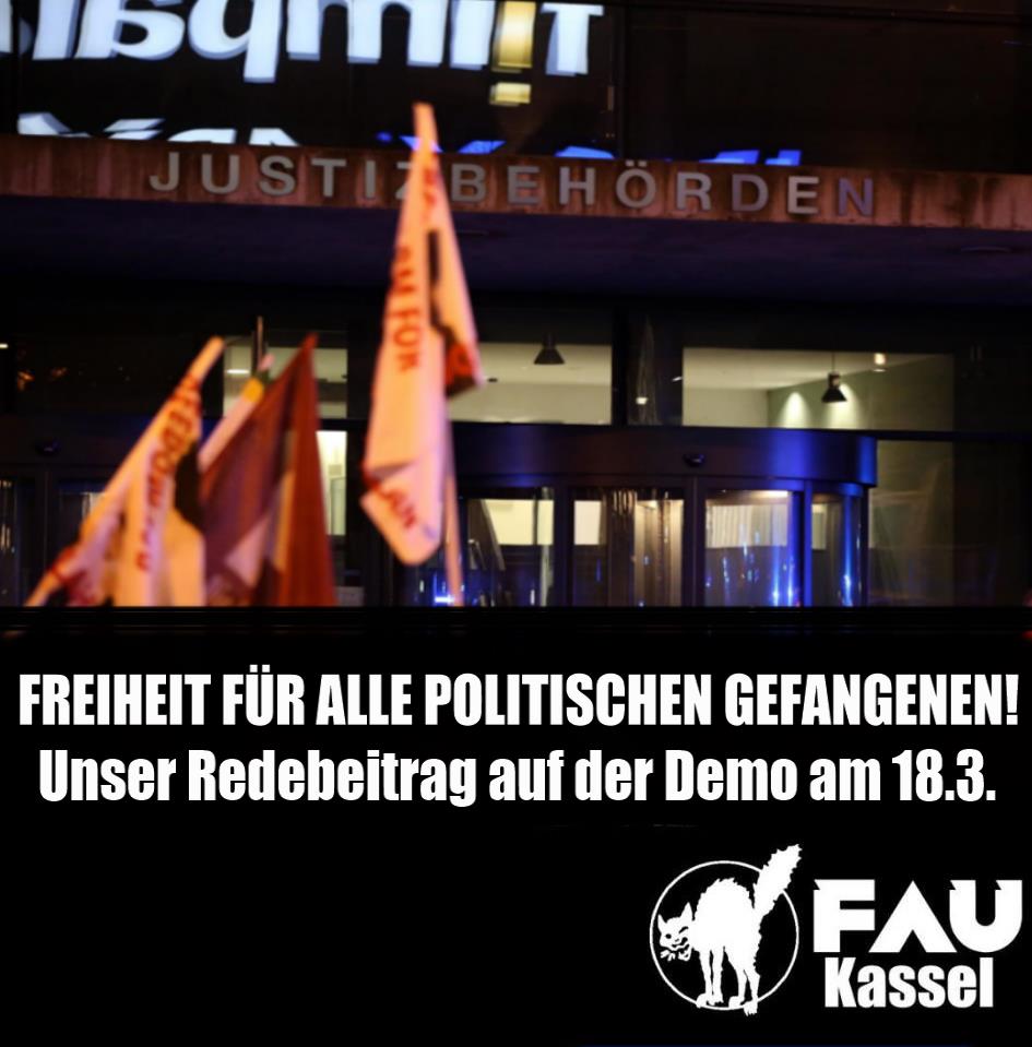 Unsere Demorede am 18.3. zum Tag der politischen Gefangenen