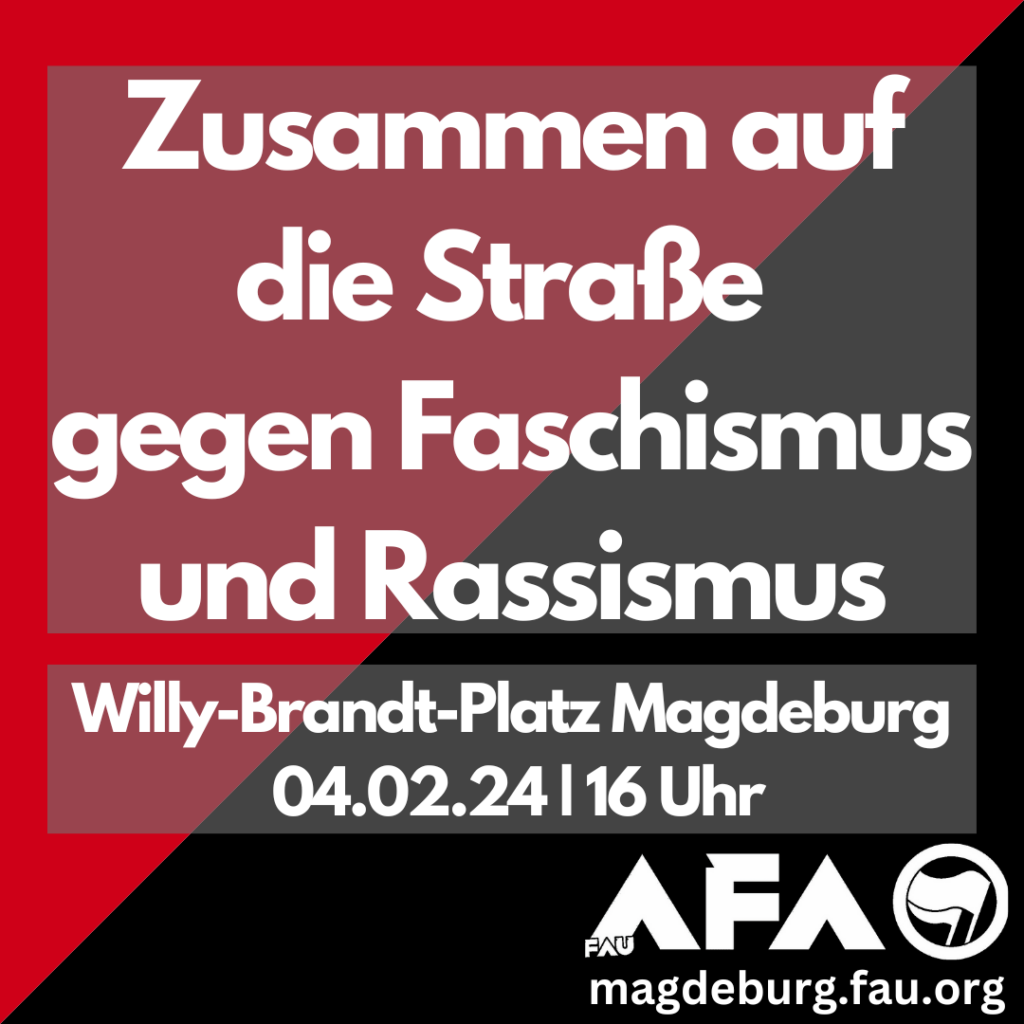 Kurz-Aufruf zur Demonstration „Magdeburg steht auf! Gegen Rassismus!“