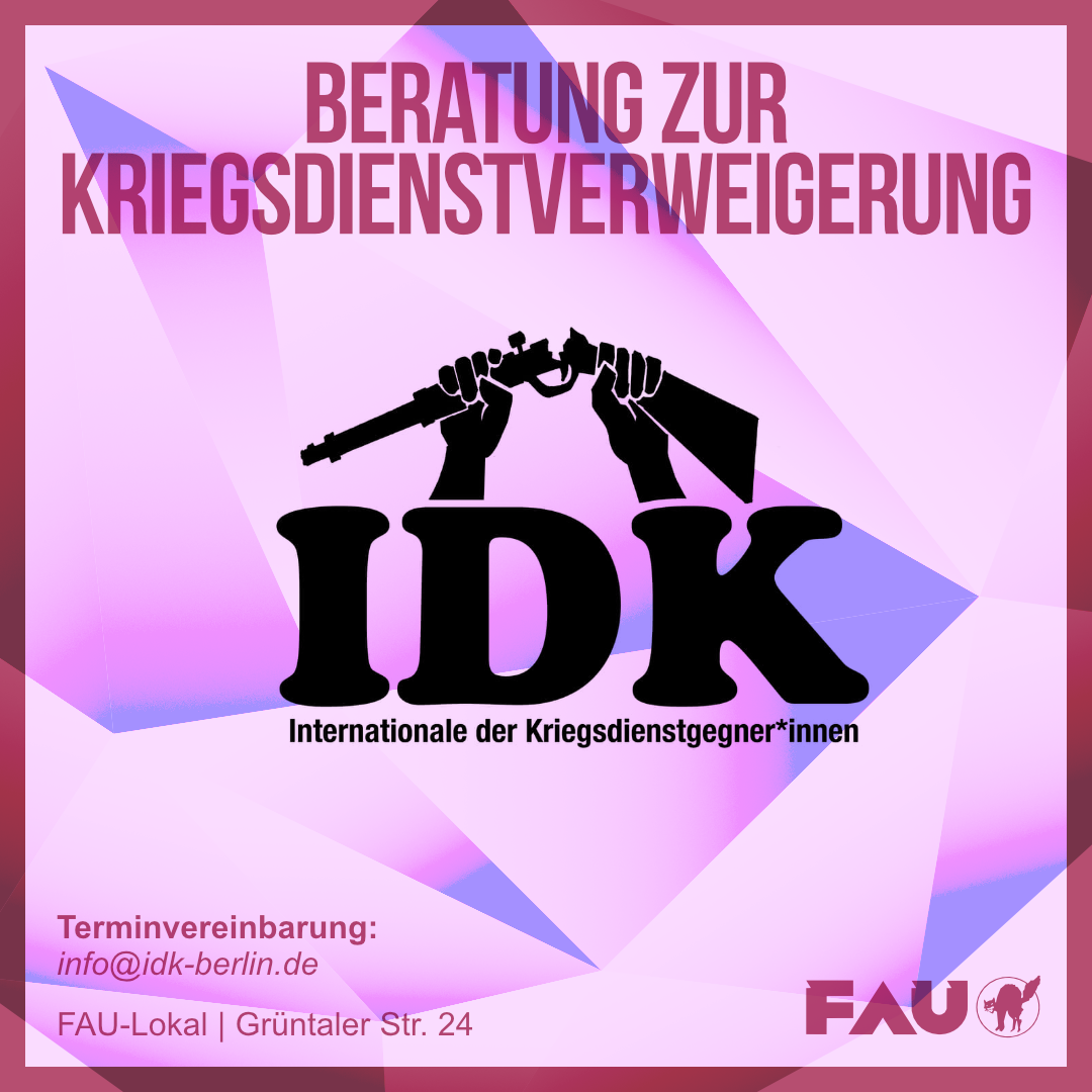 Gegen Krieg und Nationalismus – Kriegsdienste verweigern