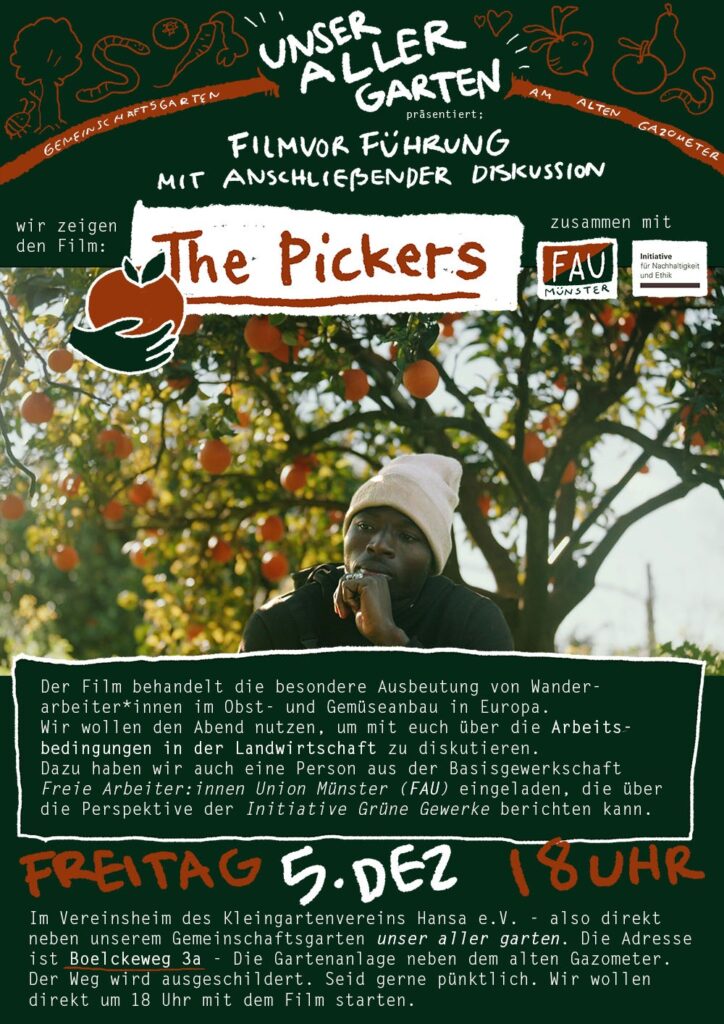 5.12. Münster: Film + Diskussion „The Pickers“ – Wanderarbeit in der europäischen Landwirtschaft