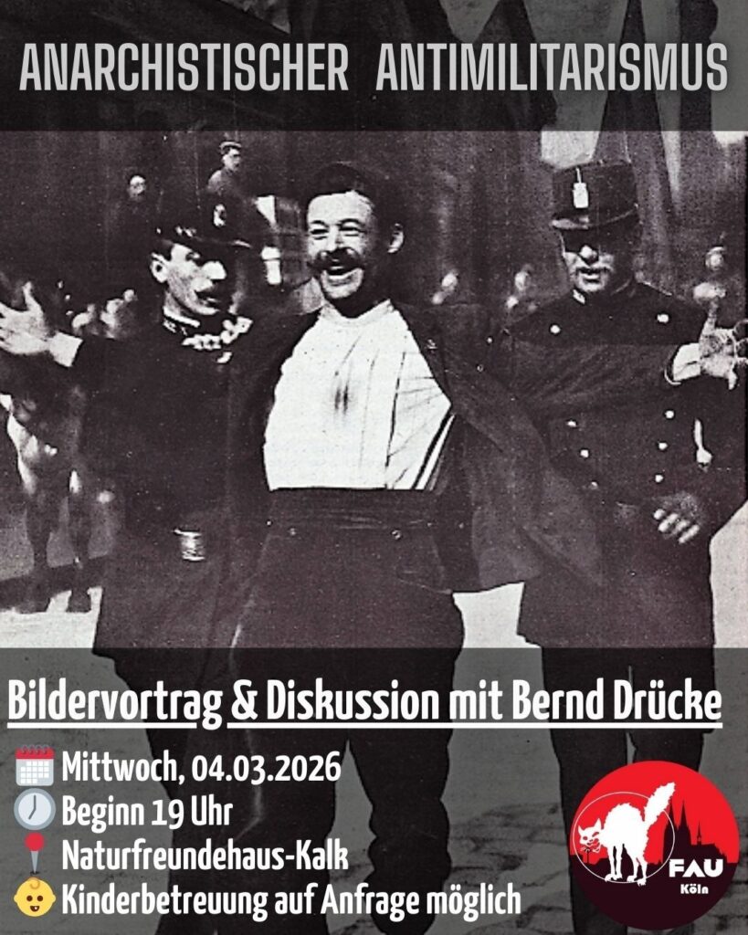 Anarchistischer Antimilitarismus – Vortrag mit Bernd Drücke
