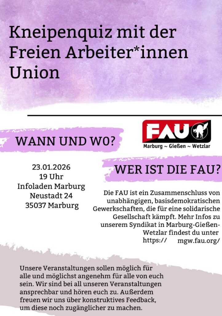 Offener Tresen mit der freien Arbeiter*innen Union