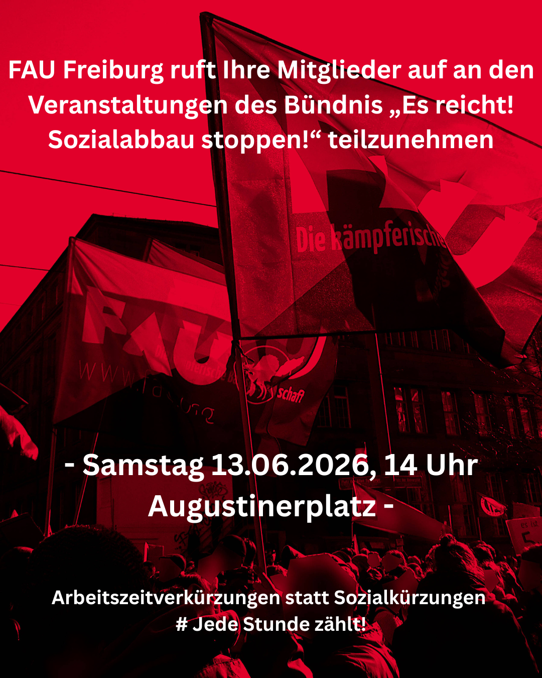 Jedes Stunde zählt – Es reicht! Sozialabbau stoppen!