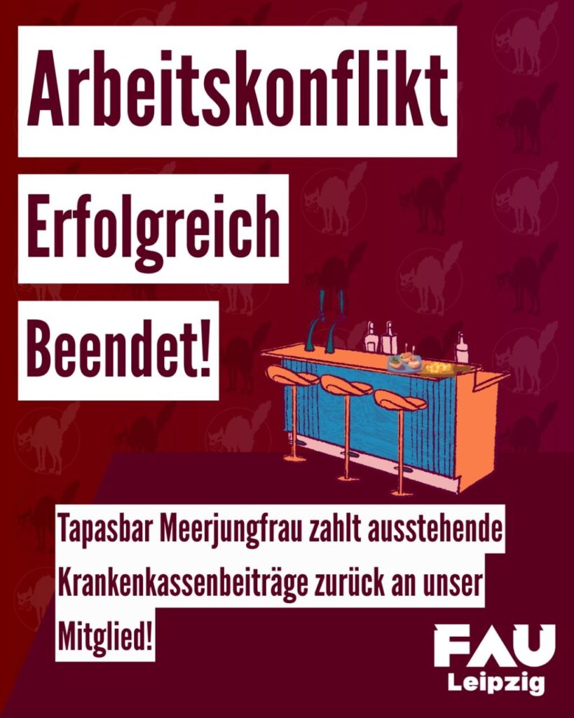 Tapasbar Meerjungfrau zahlt ausstehende Krankenkassenbeiträge zurück an unser Mitglied!